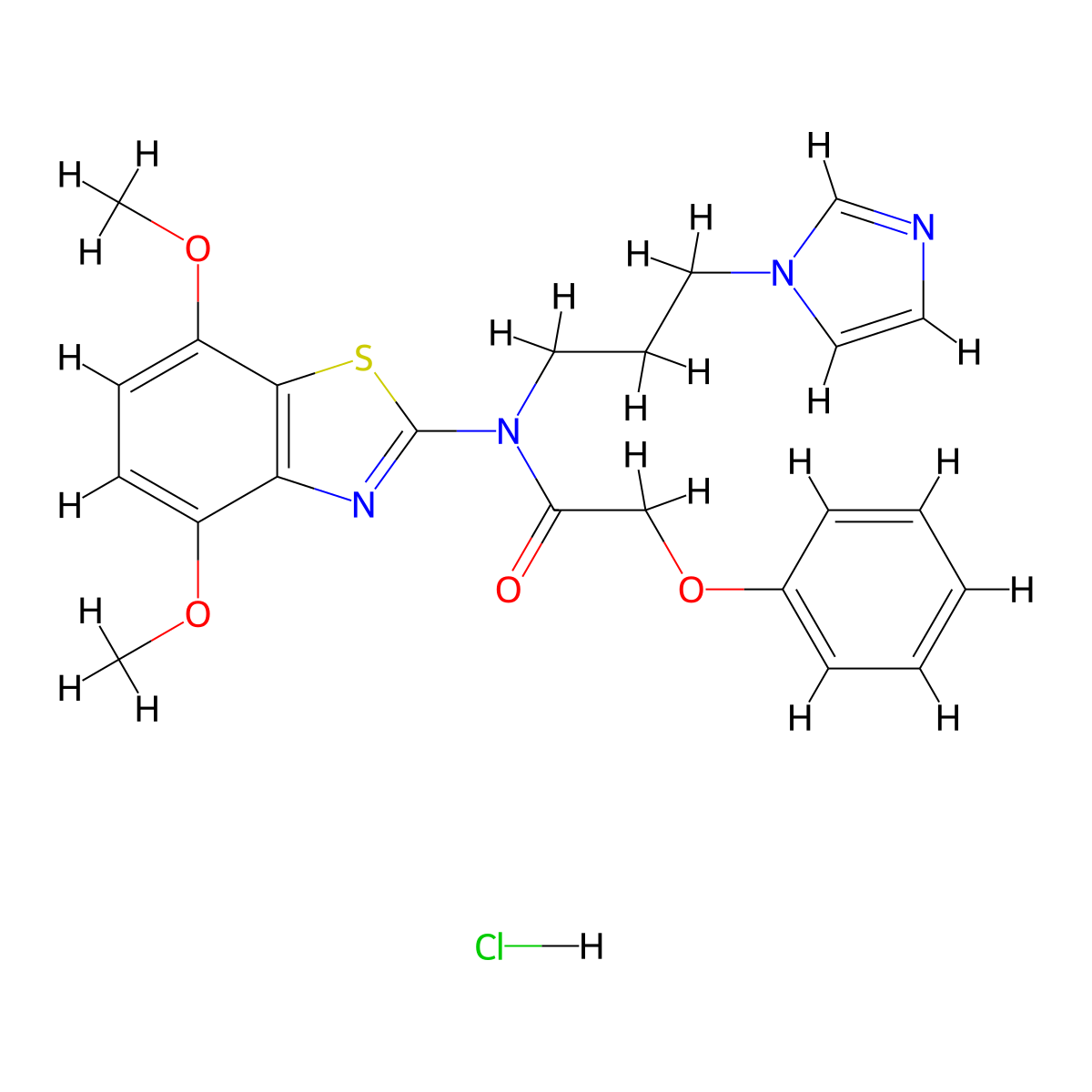N-(3-(1H-imidazol-1-yl)propyl)-N-(4,7-dimethoxybenzo[d]thiazol-2-yl)-2-phenoxyacetamide hydrochloride molecular structure, CAS 1216585-28-2