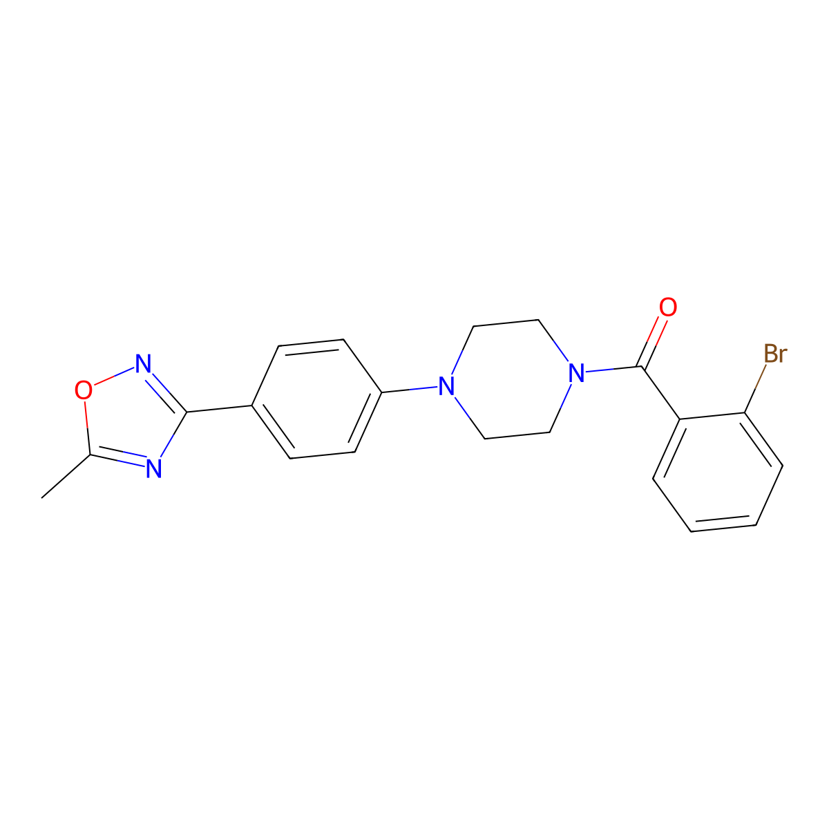 1-(2-Bromobenzoyl)-4-[4-(5-methyl-1,2,4-oxadiazol-3-yl)phenyl]piperazine molecular structure, CAS 1216586-33-2