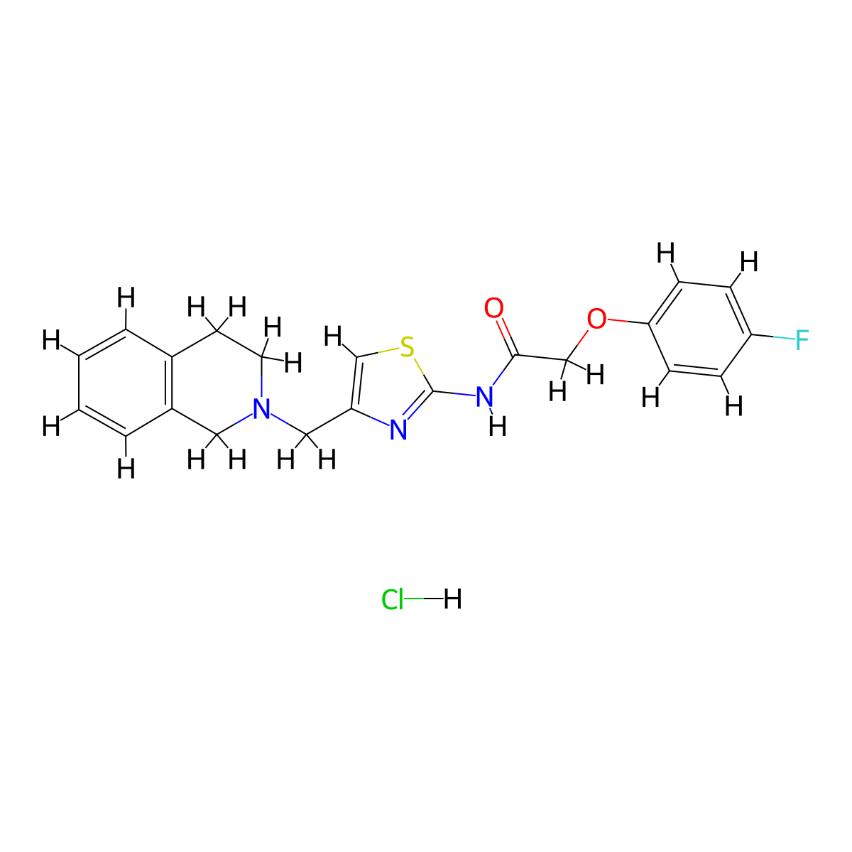 N-(4-((3,4-dihydroisoquinolin-2(1H)-yl)methyl)thiazol-2-yl)-2-(4-fluorophenoxy)acetamide hydrochloride molecular structure, CAS 1216586-76-3