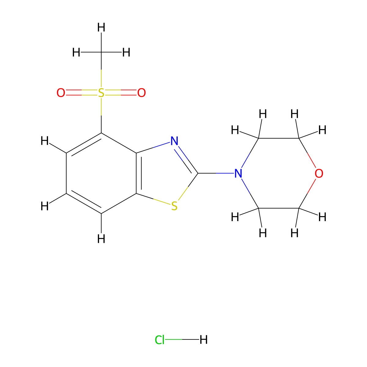 4-(4-(Methylsulfonyl)benzo[d]thiazol-2-yl)morpholine hydrochloride molecular structure, CAS 1216588-48-5