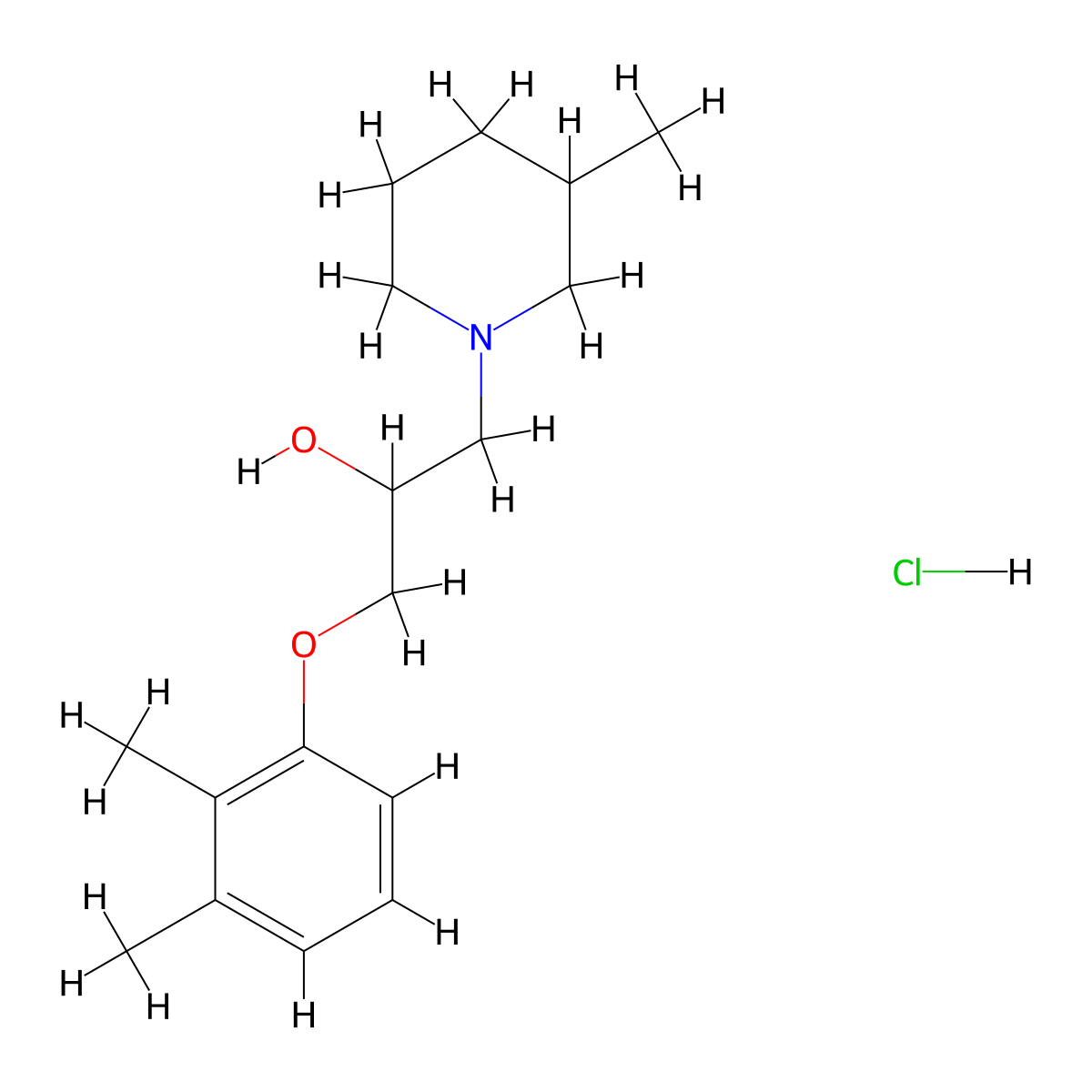 1-(2,3-Dimethylphenoxy)-3-(3-methylpiperidin-1-yl)propan-2-ol hydrochloride molecular structure, CAS 1216593-64-4