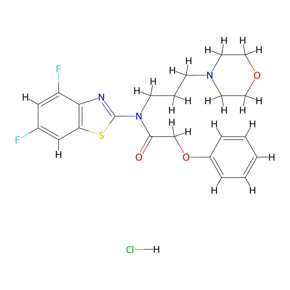 N-(4,6-difluorobenzo[d]thiazol-2-yl)-N-(3-morpholinopropyl)-2-phenoxyacetamide hydrochloride molecular structure, CAS 1216596-34-7