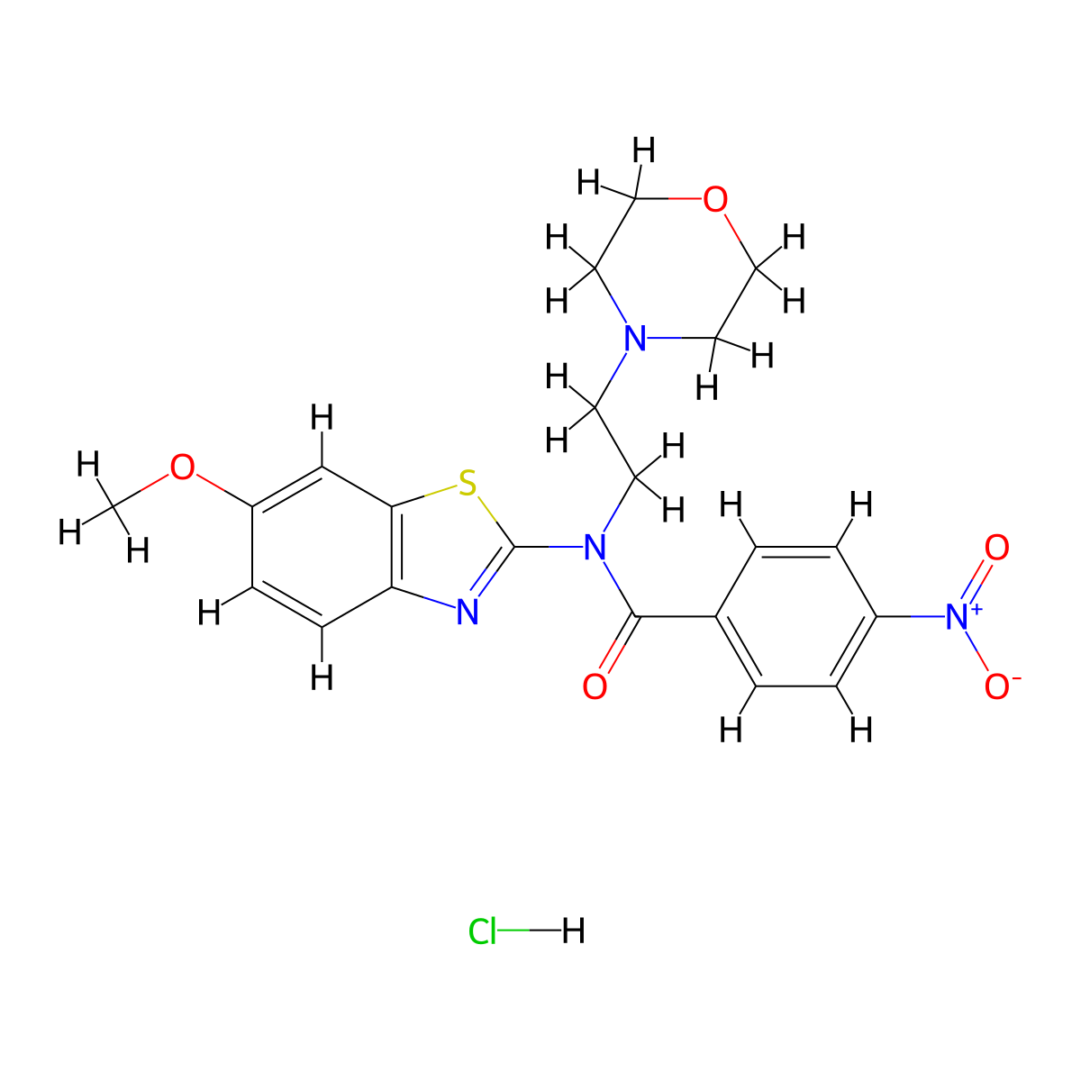 N-(6-methoxybenzo[d]thiazol-2-yl)-N-(2-morpholinoethyl)-4-nitrobenzamide hydrochloride molecular structure, CAS 1216596-43-8