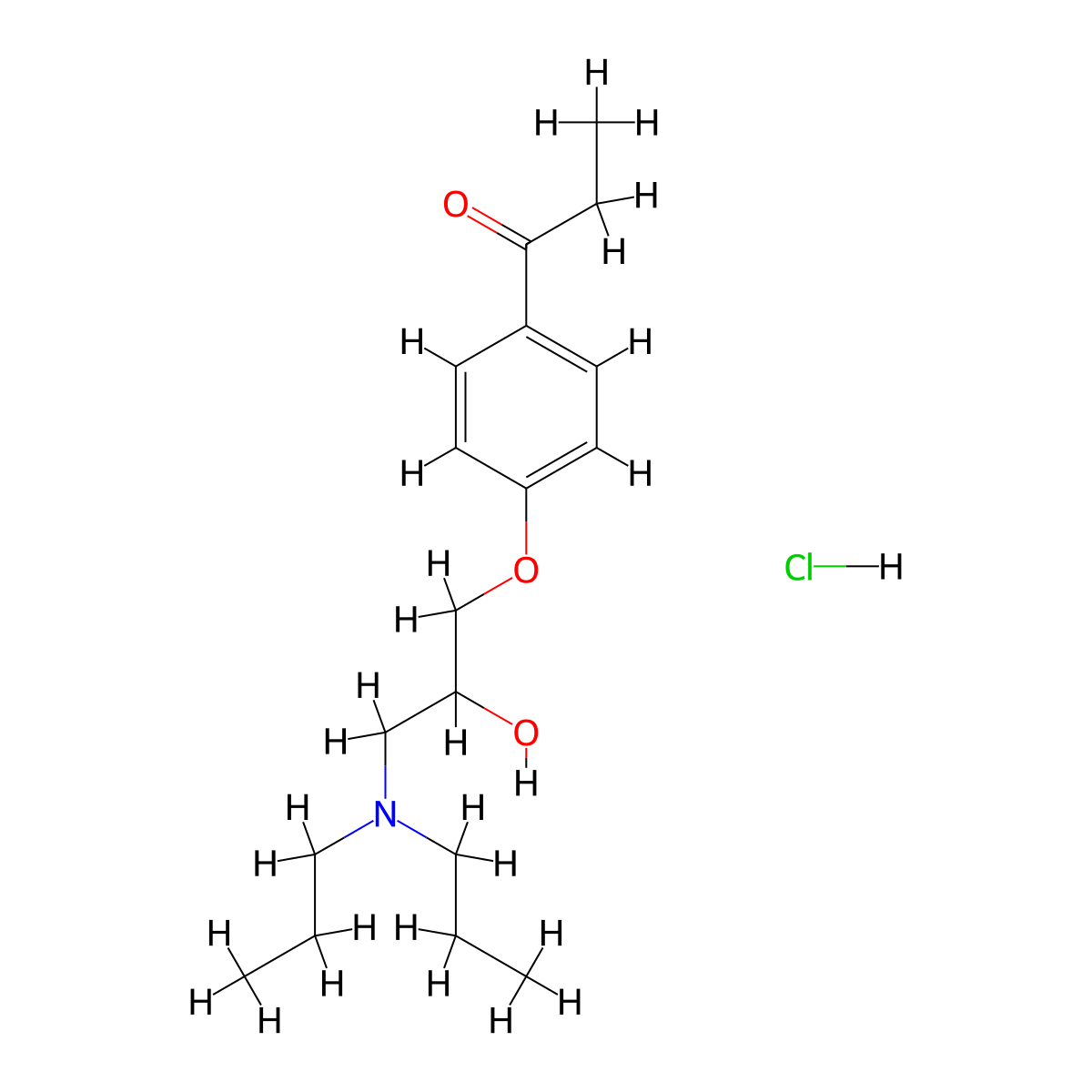 1-(4-(3-(Dipropylamino)-2-hydroxypropoxy)phenyl)propan-1-one hydrochloride molecular structure, CAS 1216598-28-5