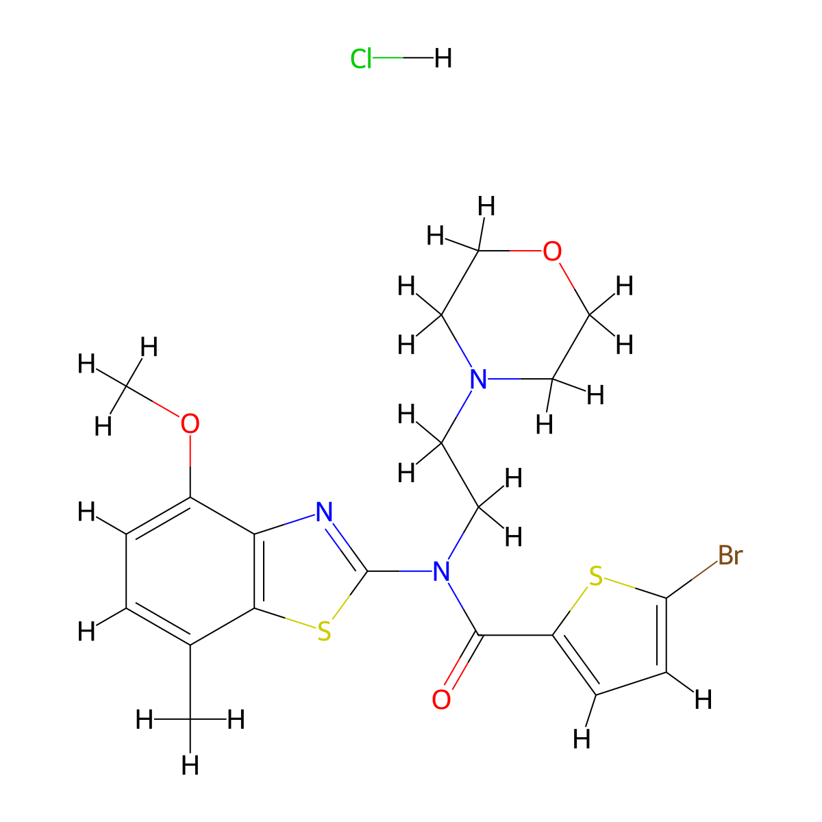5-bromo-N-(4-methoxy-7-methylbenzo[d]thiazol-2-yl)-N-(2-morpholinoethyl)thiophene-2-carboxamide hydrochloride molecular structure, CAS 1216599-70-0