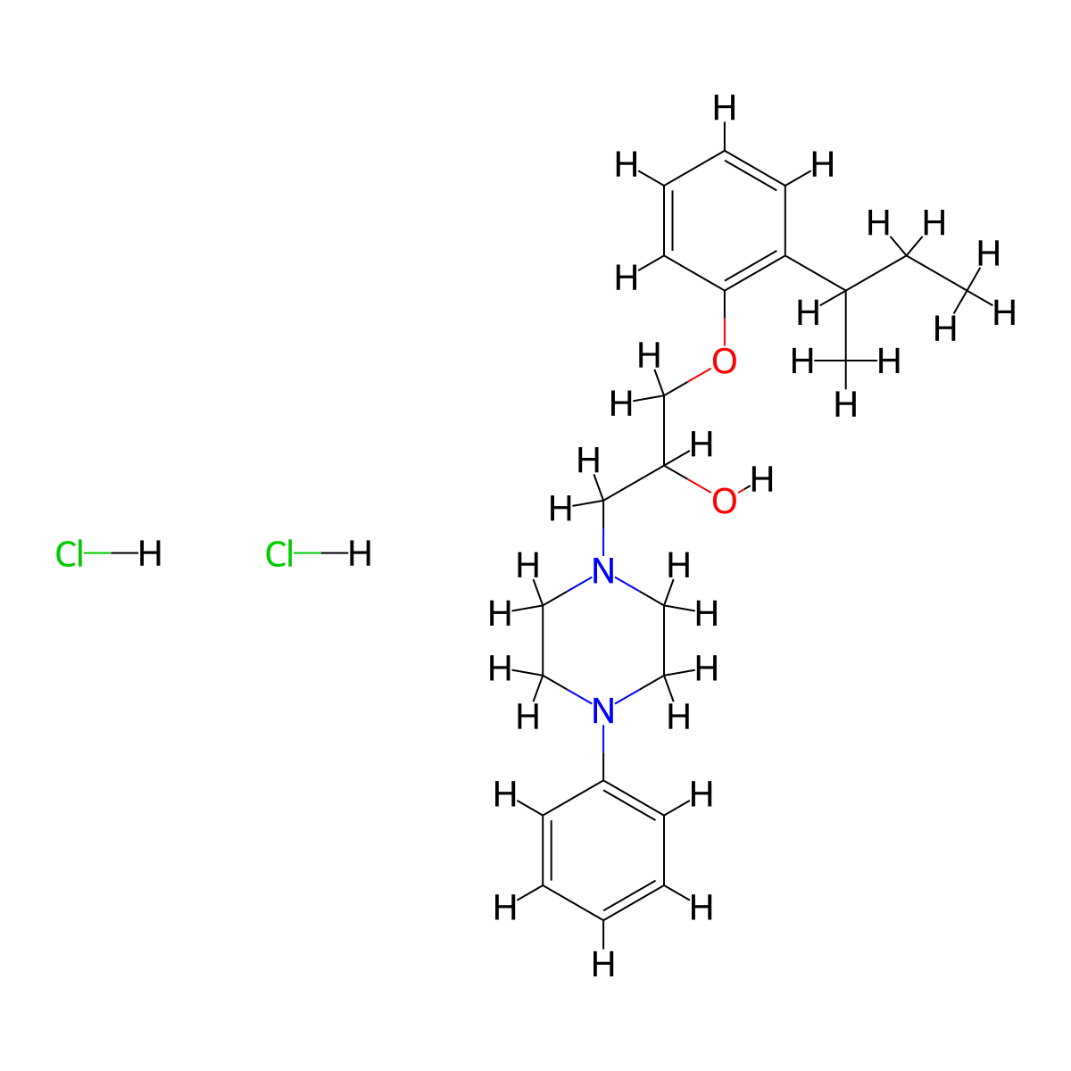 1-(2-(Sec-butyl)phenoxy)-3-(4-phenylpiperazin-1-yl)propan-2-ol dihydrochloride molecular structure, CAS 1216600-67-7