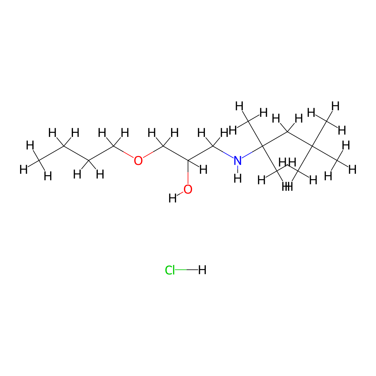 1-Butoxy-3-((2,4,4-trimethylpentan-2-yl)amino)propan-2-ol hydrochloride molecular structure, CAS 1216600-82-6
