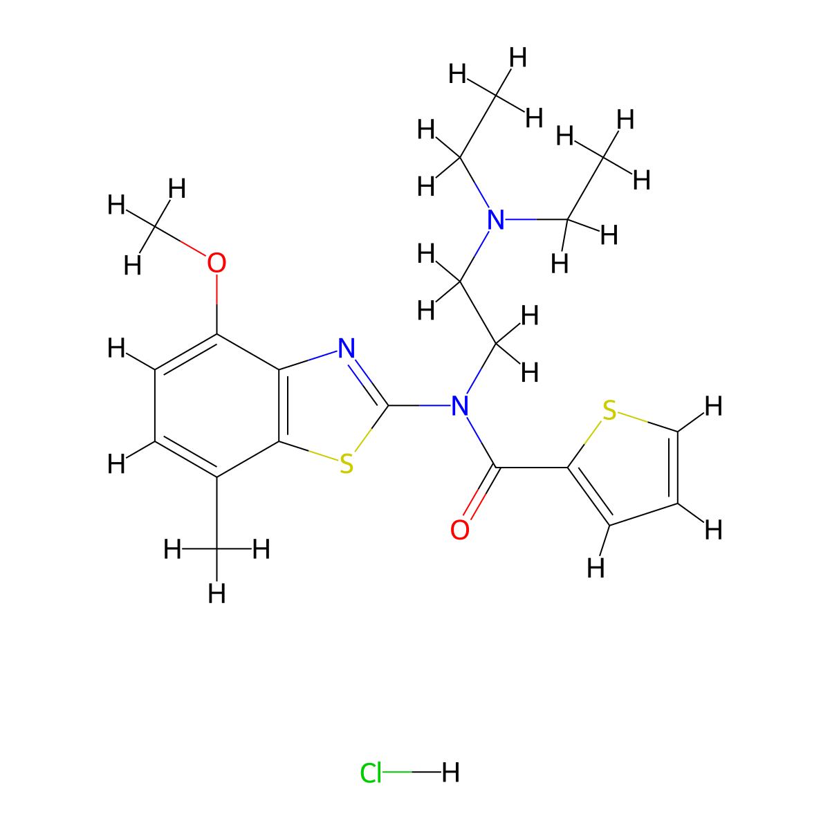 N-(2-(diethylamino)ethyl)-N-(4-methoxy-7-methylbenzo[d]thiazol-2-yl)thiophene-2-carboxamide hydrochloride molecular structure, CAS 1216601-16-9
