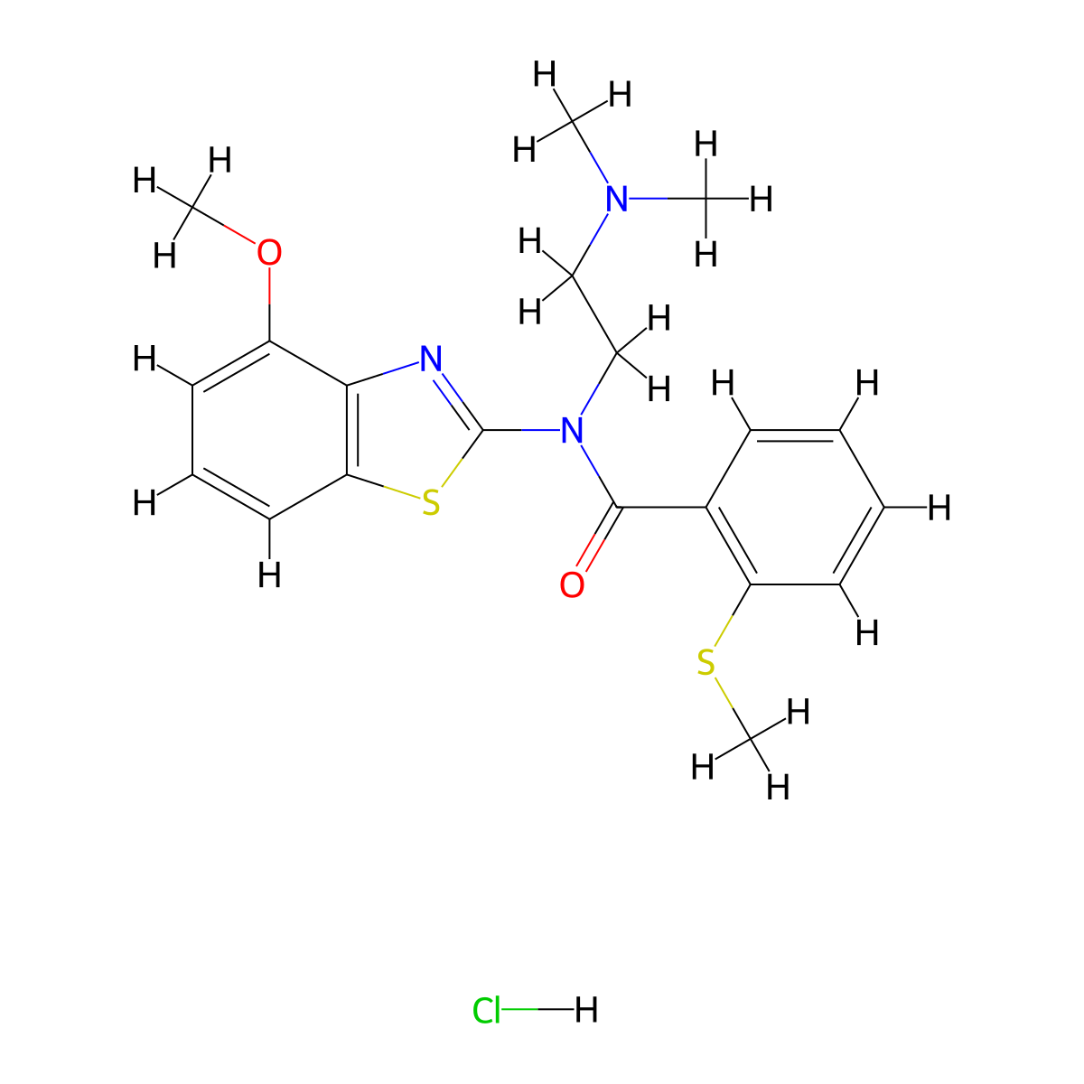 N-(2-(dimethylamino)ethyl)-N-(4-methoxybenzo[d]thiazol-2-yl)-2-(methylthio)benzamide hydrochloride molecular structure, CAS 1216603-58-5