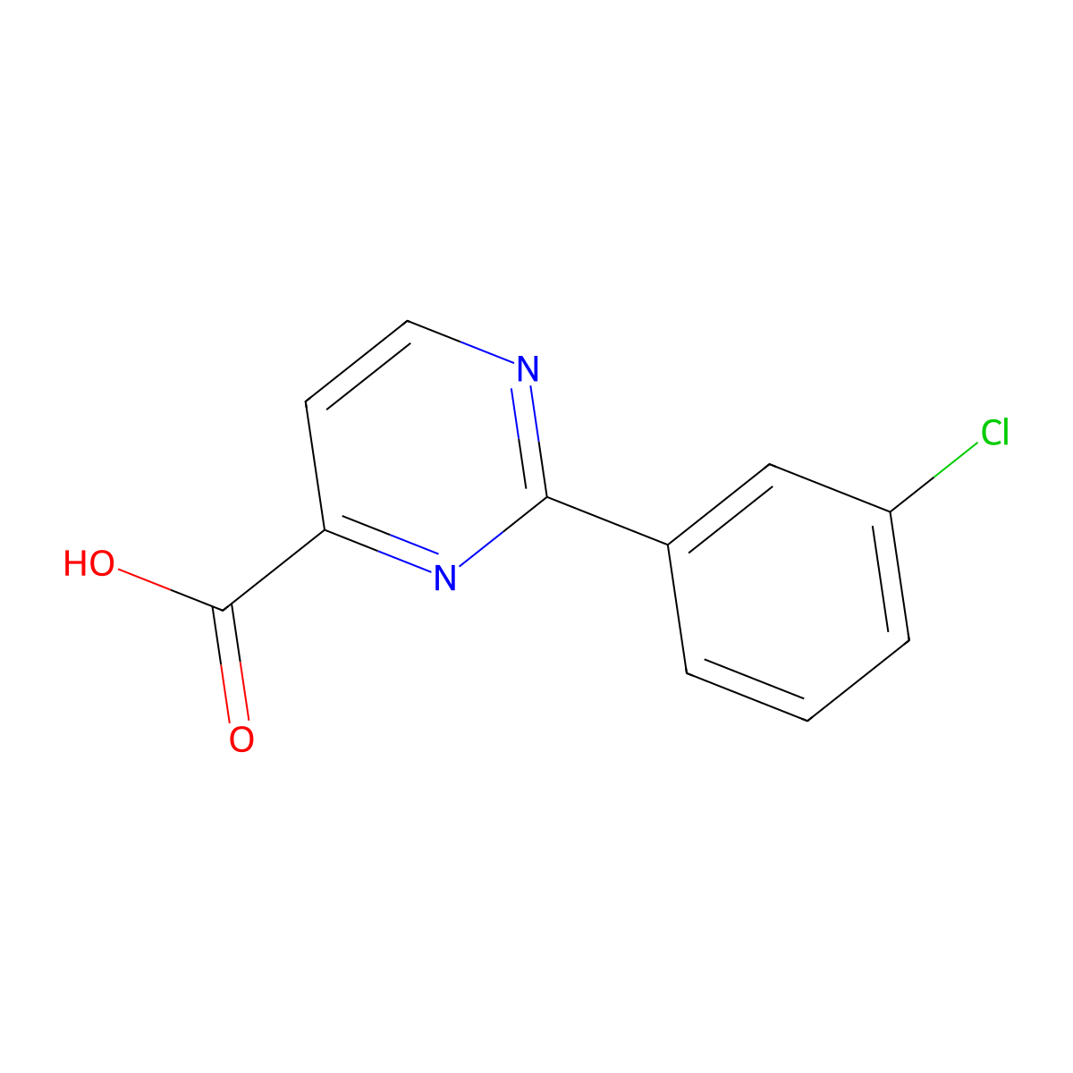 2-(3-Chlorophenyl)pyrimidine-4-carboxylic acid molecular structure, CAS 1216604-60-2