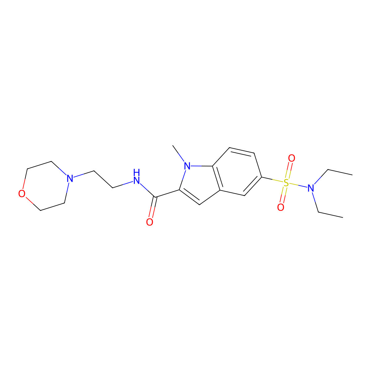 5-[(diethylamino)sulfonyl]-1-methyl-N-(2-morpholin-4-ylethyl)-1H-indole-2-carboxamide molecular structure, CAS 1216605-58-1