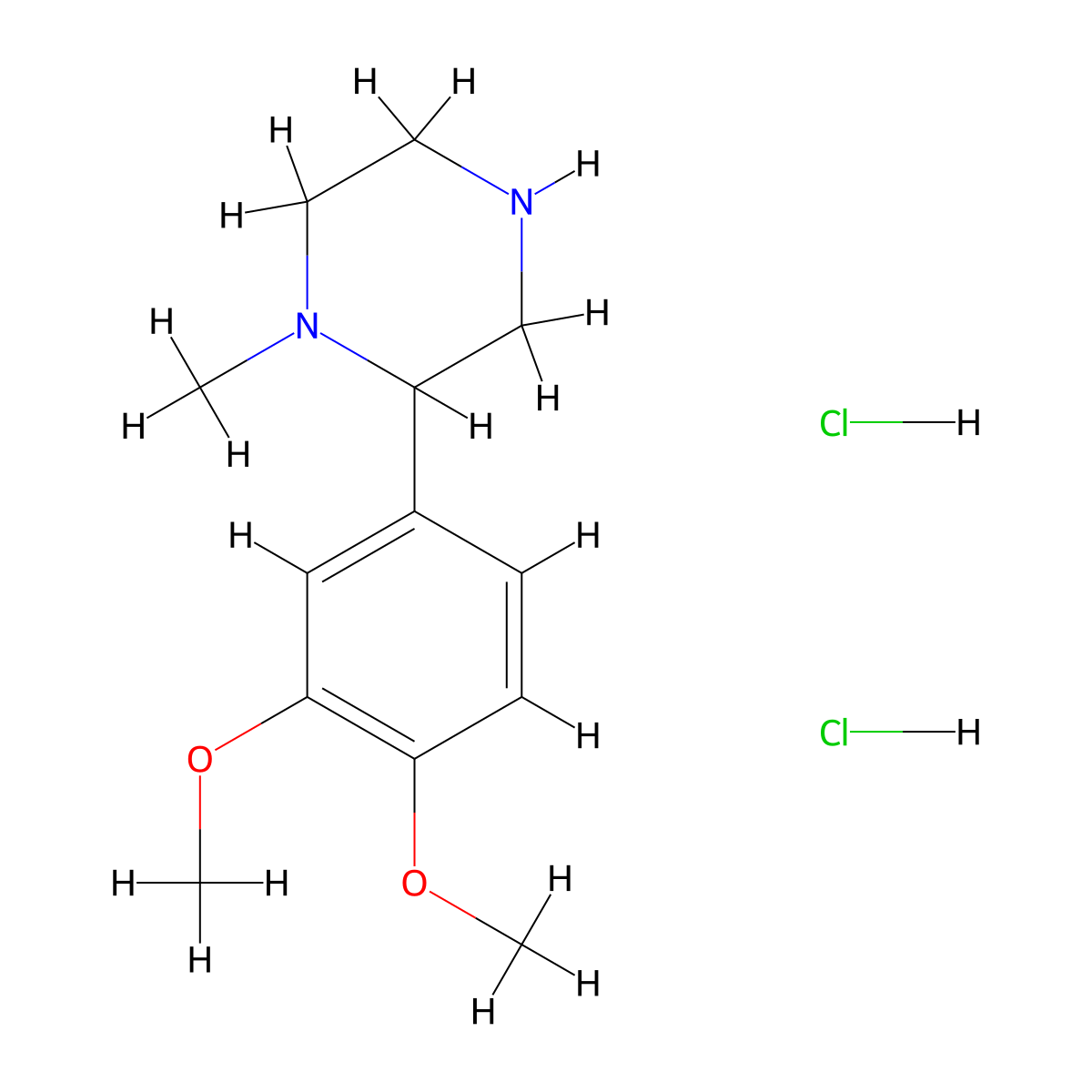 2-(3,4-Dimethoxyphenyl)-1-methylpiperazine dihydrochloride molecular structure, CAS 1216608-15-9