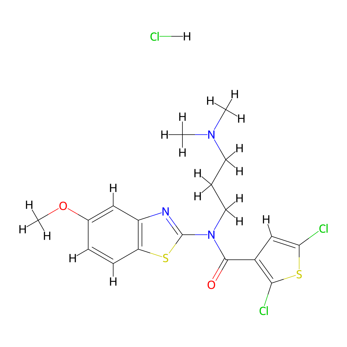 2,5-Dichloro-N-[3-(dimethylamino)propyl]-N-(5-methoxy-1,3-benzothiazol-2-YL)thiophene-3-carboxamide hydrochloride molecular structure, CAS 1216608-42-2