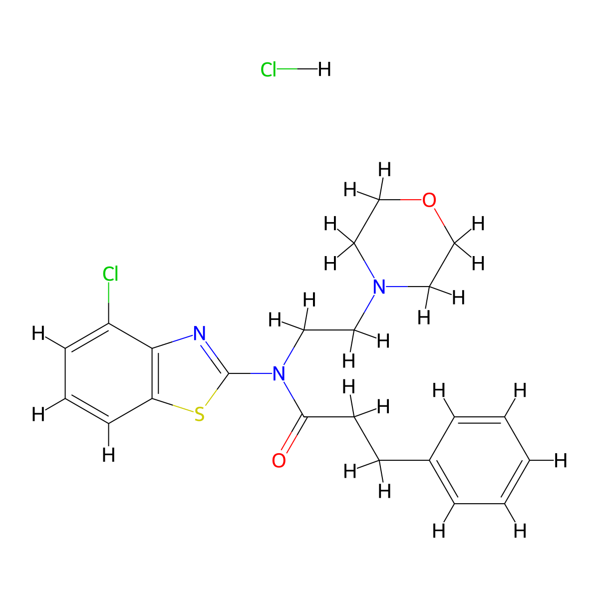 N-(4-chlorobenzo[d]thiazol-2-yl)-N-(2-morpholinoethyl)-3-phenylpropanamide hydrochloride molecular structure, CAS 1216611-66-3
