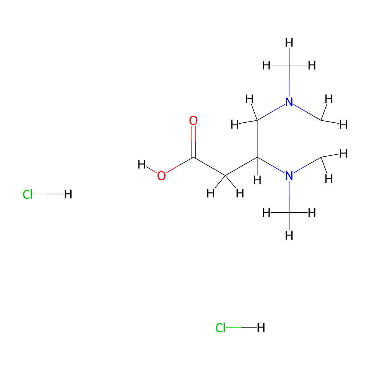 (1,4-Dimethyl-2-piperazinyl)acetic acid dihydrochloride molecular structure, CAS 1216613-16-9