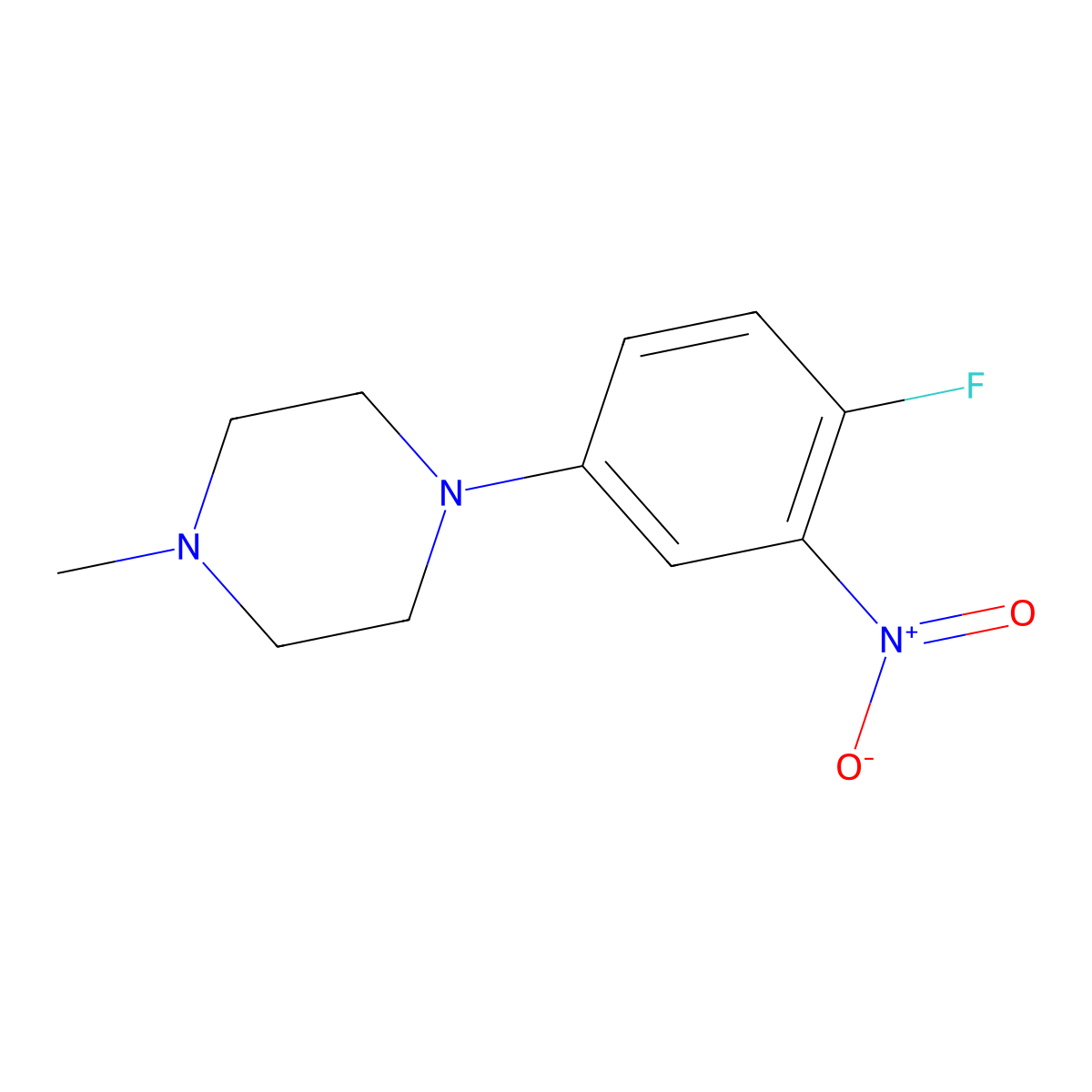 1-(4-Fluoro-3-nitrophenyl)-4-methylpiperazine molecular structure, CAS 1216614-11-7