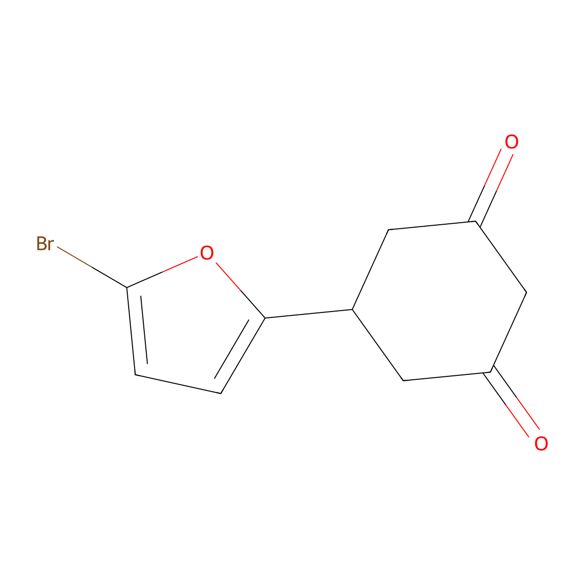 5-(5-Bromo-2-furyl)cyclohexane-1,3-dione molecular structure, CAS 1216614-19-5