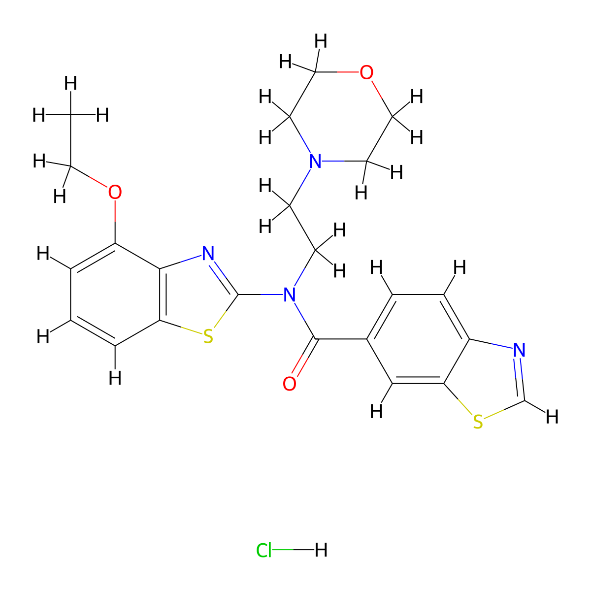 N-(4-ethoxybenzo[d]thiazol-2-yl)-N-(2-morpholinoethyl)benzo[d]thiazole-6-carboxamide hydrochloride molecular structure, CAS 1216617-01-4