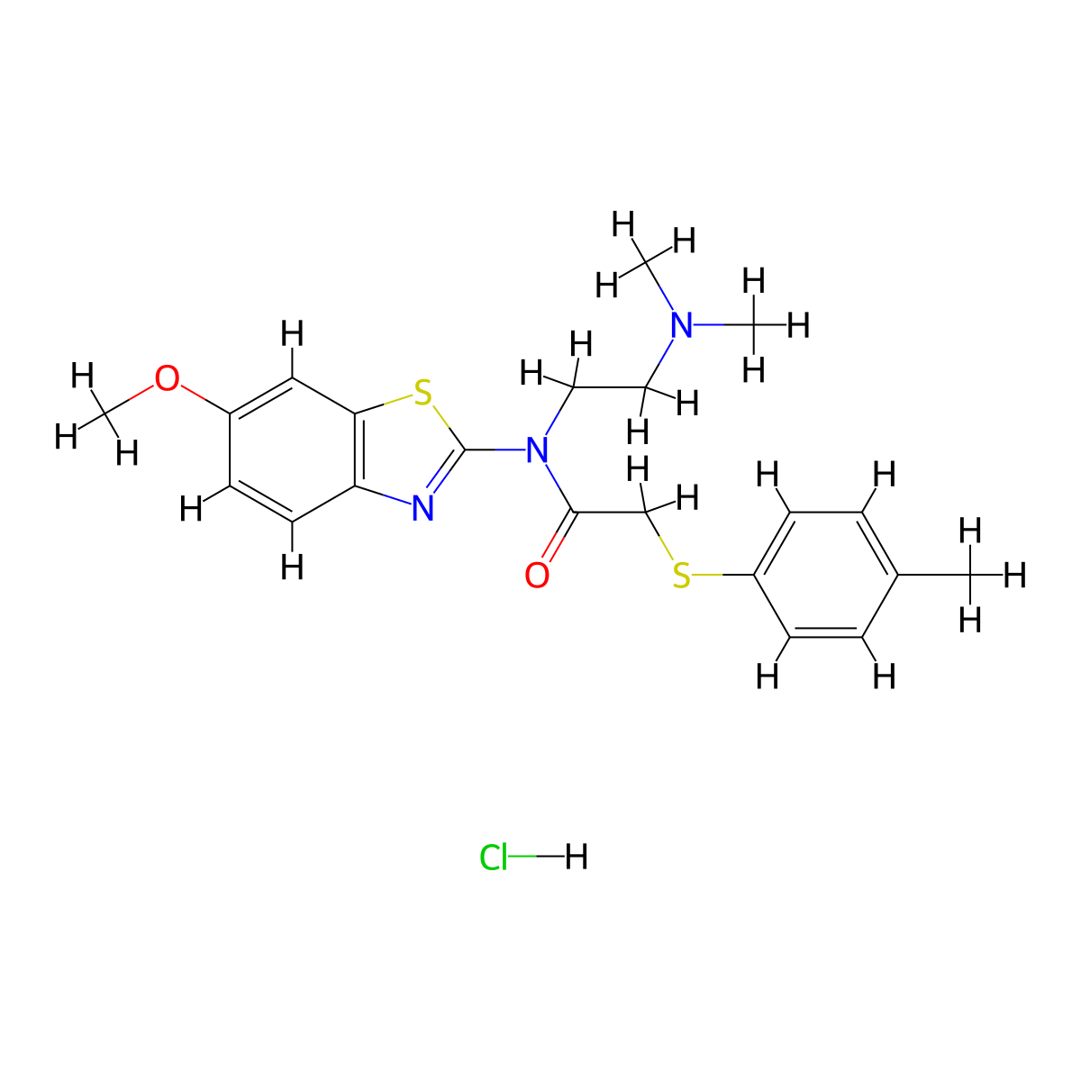 N-(2-(dimethylamino)ethyl)-N-(6-methoxybenzo[d]thiazol-2-yl)-2-(p-tolylthio)acetamide hydrochloride molecular structure, CAS 1216619-02-1