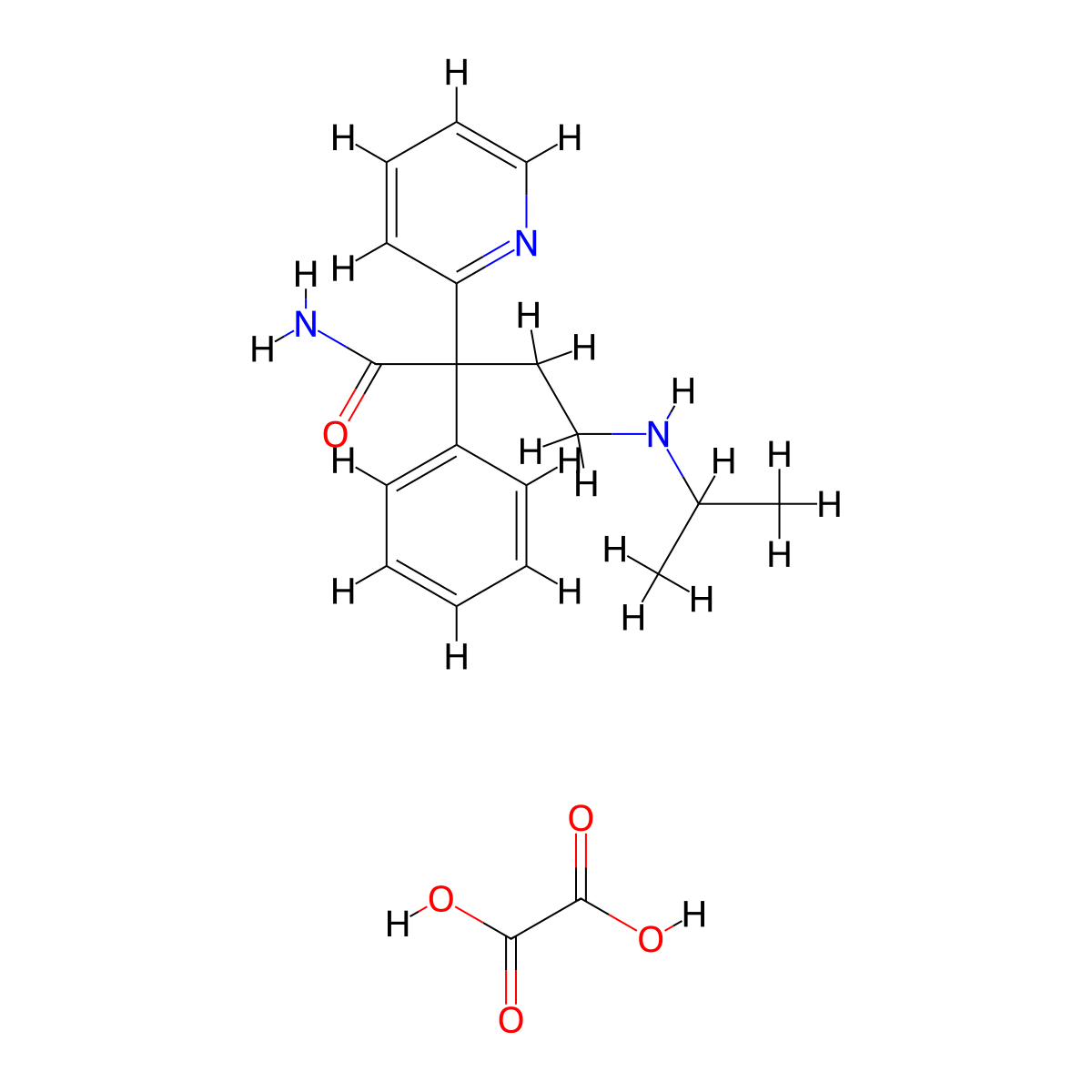 Desisopropyl Disopyramide Oxalate molecular structure, CAS 1216619-15-6