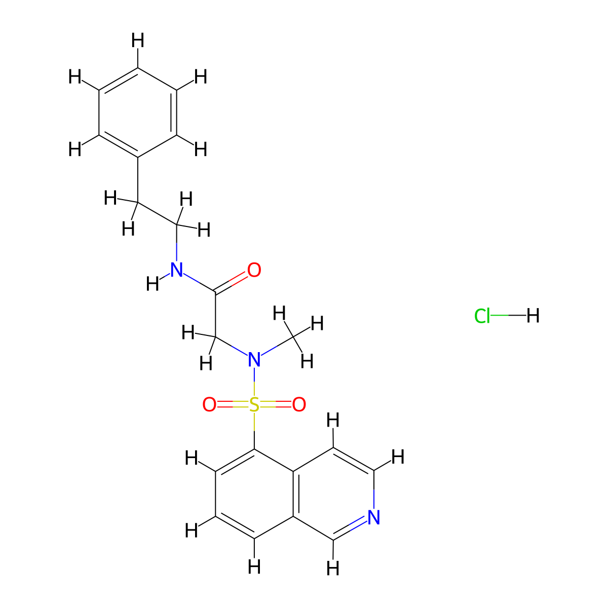 2-(N-methylisoquinoline-5-sulfonamido)-N-phenethylacetamide hydrochloride molecular structure, CAS 1216619-43-0