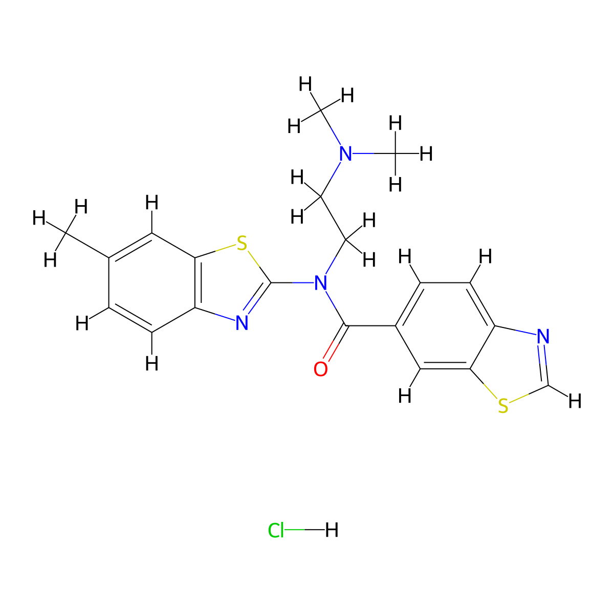N-(2-(dimethylamino)ethyl)-N-(6-methylbenzo[d]thiazol-2-yl)benzo[d]thiazole-6-carboxamide hydrochloride molecular structure, CAS 1216620-40-4