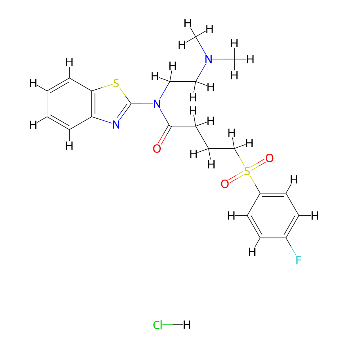N-(benzo[d]thiazol-2-yl)-N-(2-(dimethylamino)ethyl)-4-((4-fluorophenyl)sulfonyl)butanamide hydrochloride molecular structure, CAS 1216622-84-2
