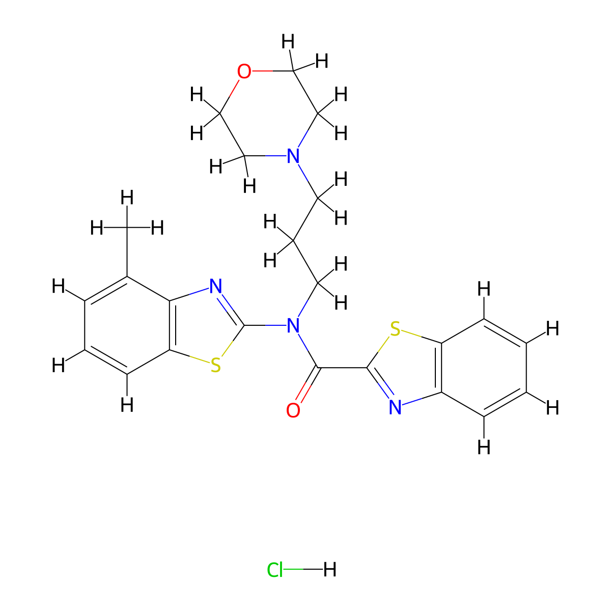 N-(4-methylbenzo[d]thiazol-2-yl)-N-(3-morpholinopropyl)benzo[d]thiazole-2-carboxamide hydrochloride molecular structure, CAS 1216622-87-5