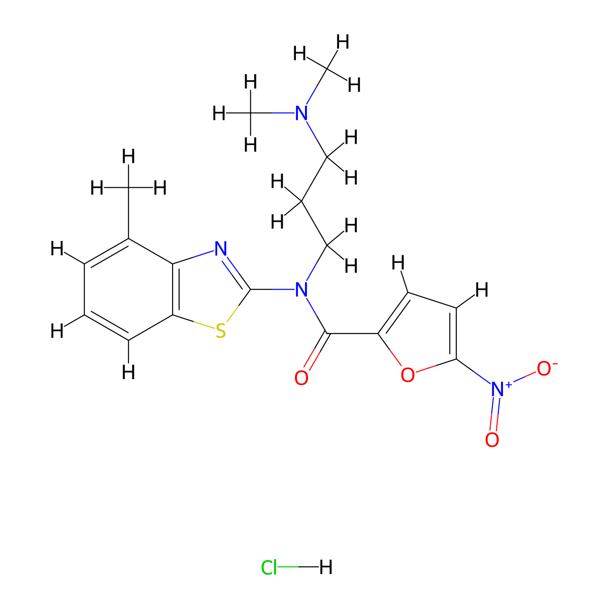 N-(3-(dimethylamino)propyl)-N-(4-methylbenzo[d]thiazol-2-yl)-5-nitrofuran-2-carboxamide hydrochloride molecular structure, CAS 1216623-62-9