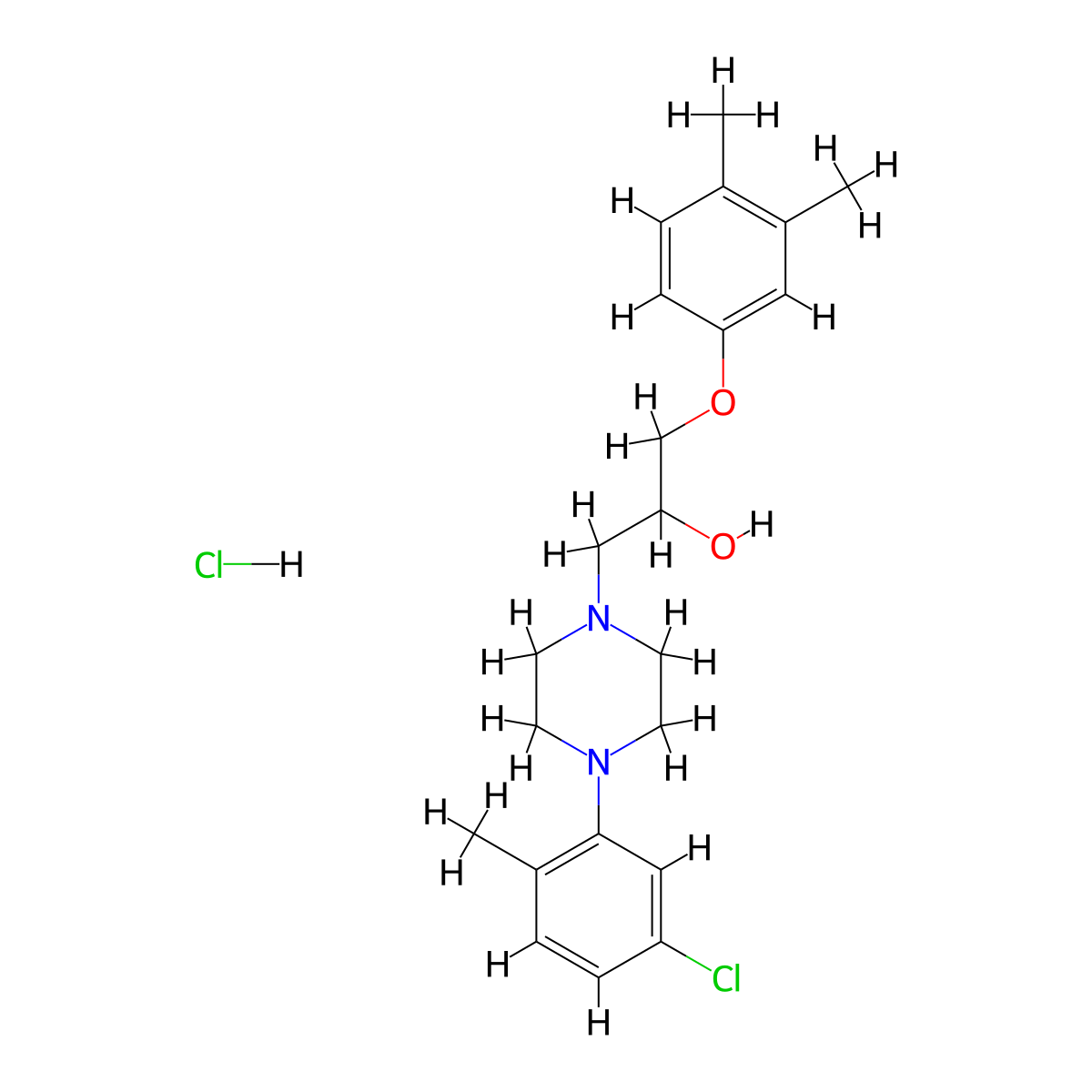 1-[4-(5-Chloro-2-methylphenyl)piperazin-1-YL]-3-(3,4-dimethylphenoxy)propan-2-OL hydrochloride molecular structure, CAS 1216626-14-0