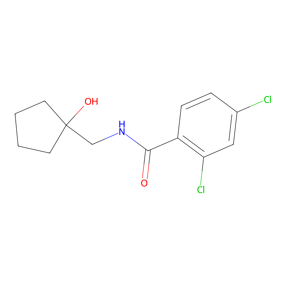 2,4-dichloro-N-[(1-hydroxycyclopentyl)methyl]benzamide molecular structure, CAS 1216628-34-0
