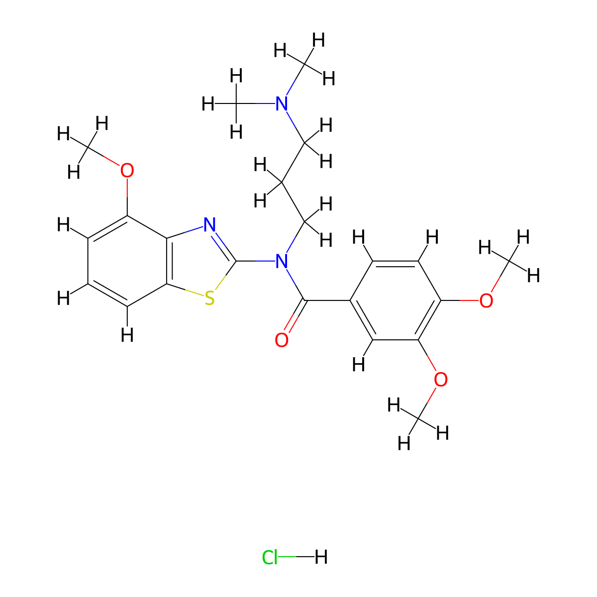 N-(3-(dimethylamino)propyl)-3,4-dimethoxy-N-(4-methoxybenzo[d]thiazol-2-yl)benzamide hydrochloride molecular structure, CAS 1216628-62-4