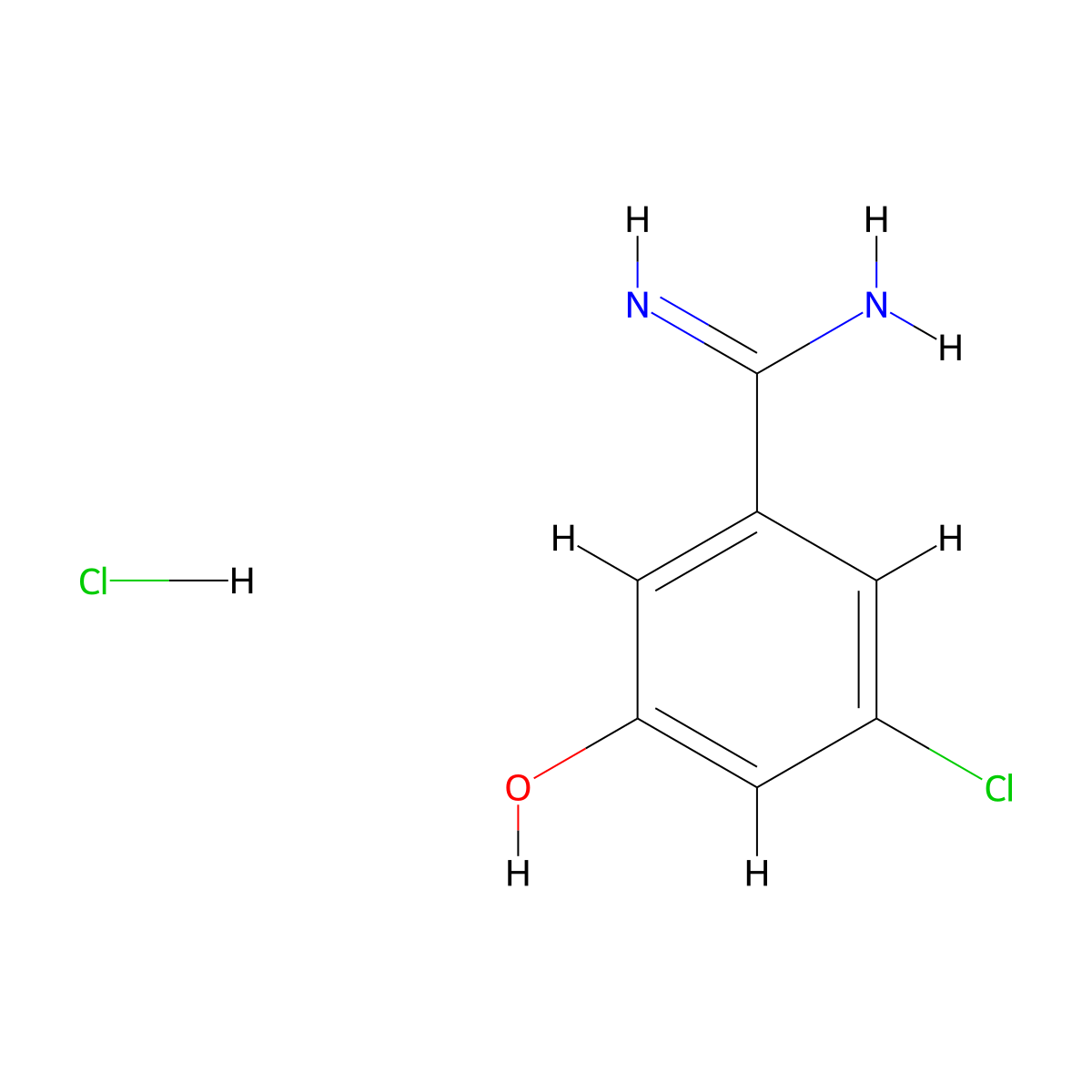3-Chloro-5-hydroxybenzenecarboximidamide hydrochloride molecular structure, CAS 1216630-94-2