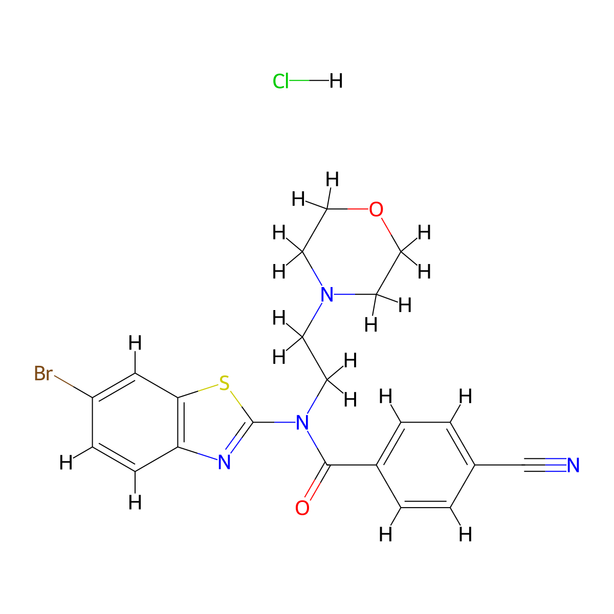 N-(6-bromobenzo[d]thiazol-2-yl)-4-cyano-N-(2-morpholinoethyl)benzamide hydrochloride molecular structure, CAS 1216632-63-1