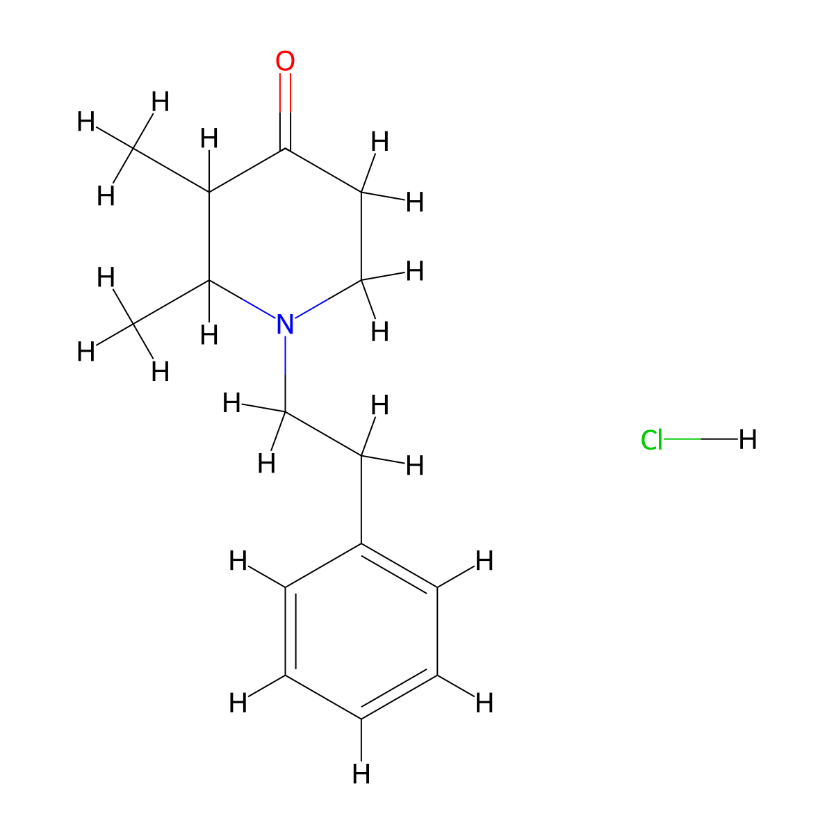 2,3-Dimethyl-1-(2-phenylethyl)piperidin-4-one;hydrochloride molecular structure, CAS 1216633-09-8