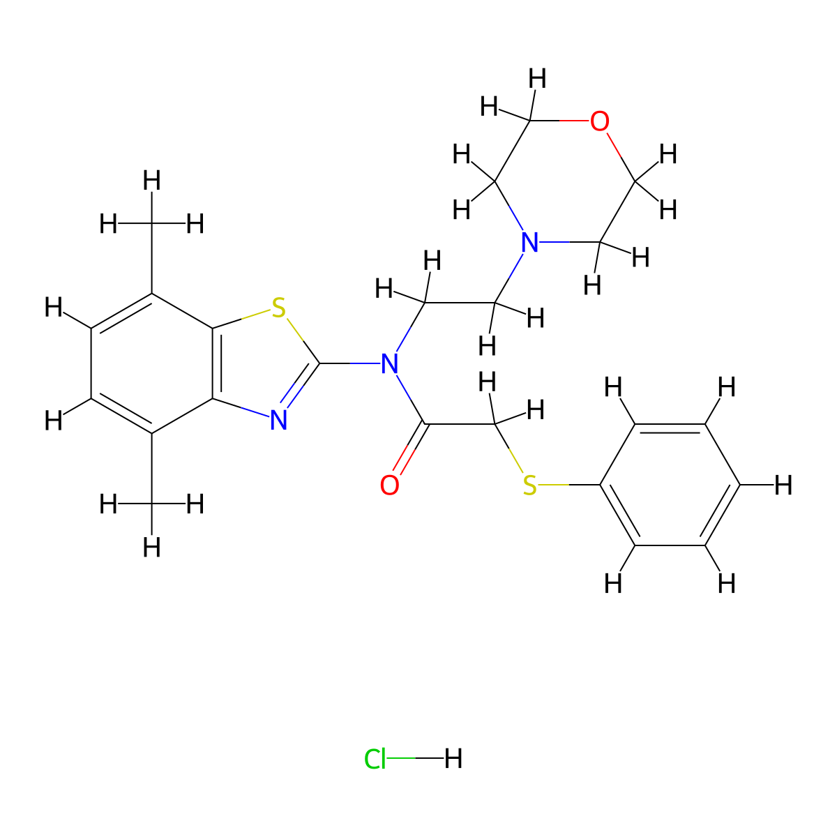N-(4,7-dimethylbenzo[d]thiazol-2-yl)-N-(2-morpholinoethyl)-2-(phenylthio)acetamide hydrochloride molecular structure, CAS 1216634-09-1
