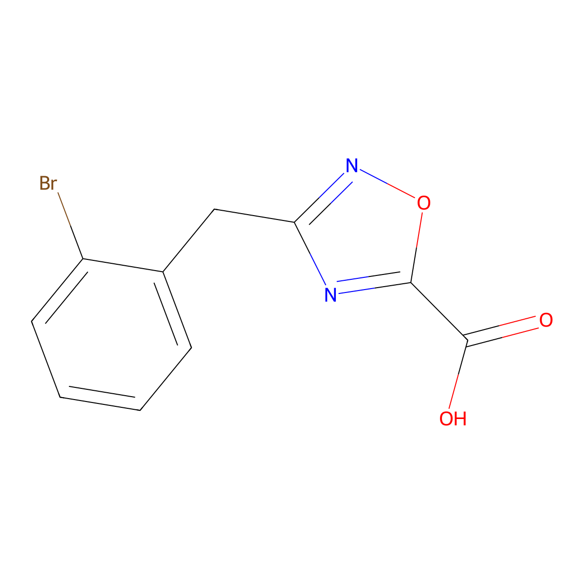 3-(2-Bromobenzyl)-1,2,4-oxadiazole-5-carboxylic acid molecular structure, CAS 1216634-75-1