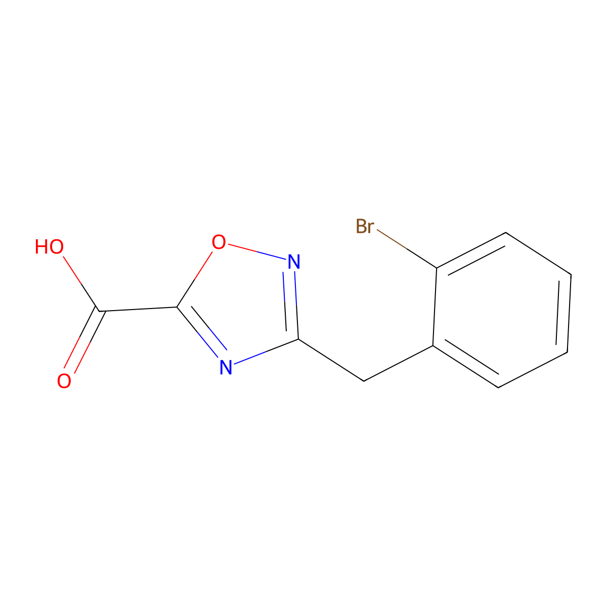 3-(2-Bromobenzyl)-1,2,4-oxadiazole-5-carboxylic acid molecular structure, CAS 1216634-75-1