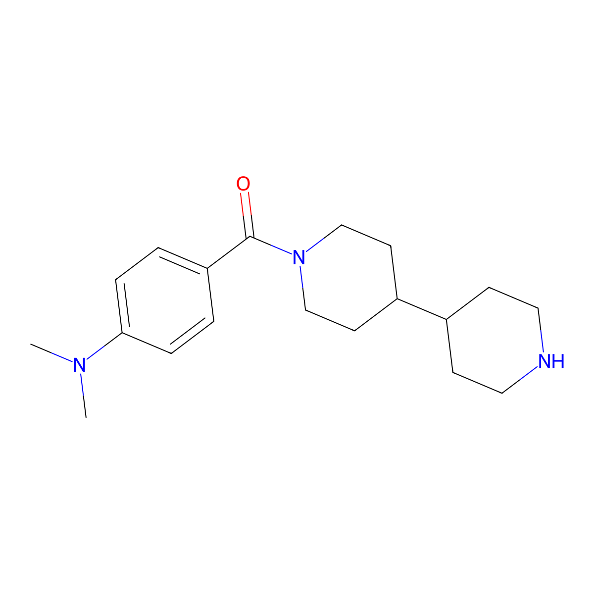 4-(Dimethylamino)phenyl 4-(4-piperidyl)piperidyl ketone molecular structure, CAS 1216635-36-7