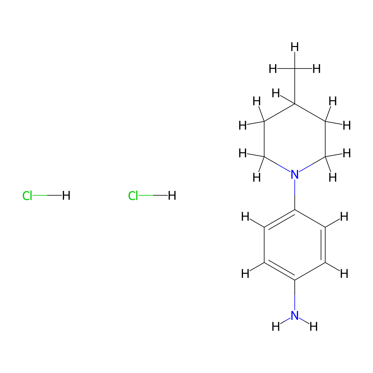 4-(4-Methylpiperidin-1-yl)aniline dihydrochloride molecular structure, CAS 1216636-56-4