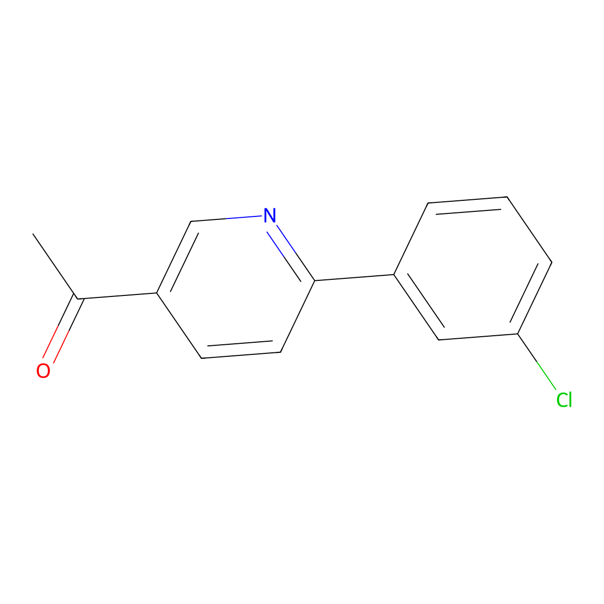 1-[6-(3-Chlorophenyl)pyridin-3-yl]ethanone molecular structure, CAS 1216636-84-8