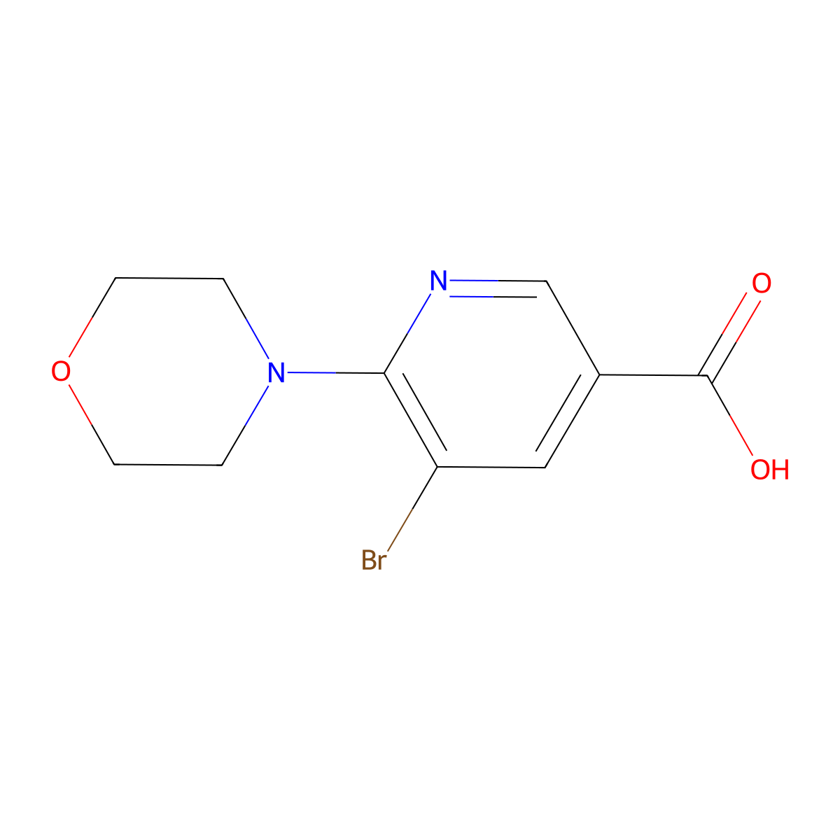 5-Bromo-6-morpholinonicotinic acid molecular structure, CAS 1216637-77-2