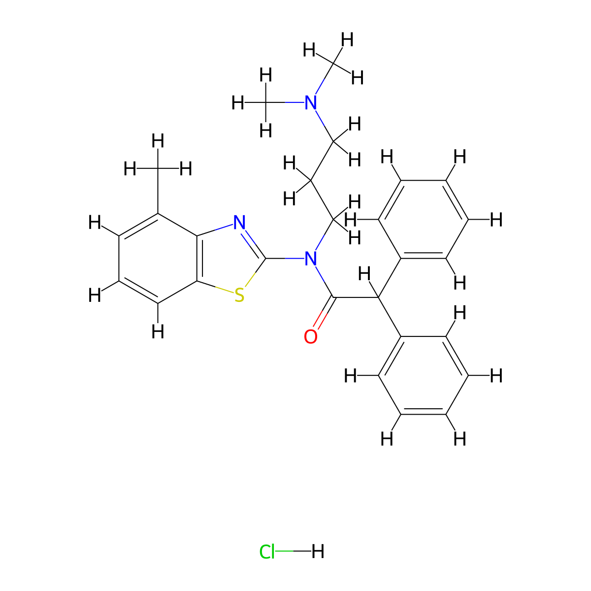 N-[3-(Dimethylamino)propyl]-N-(4-methyl-1,3-benzothiazol-2-YL)-2,2-diphenylacetamide hydrochloride molecular structure, CAS 1216638-79-7
