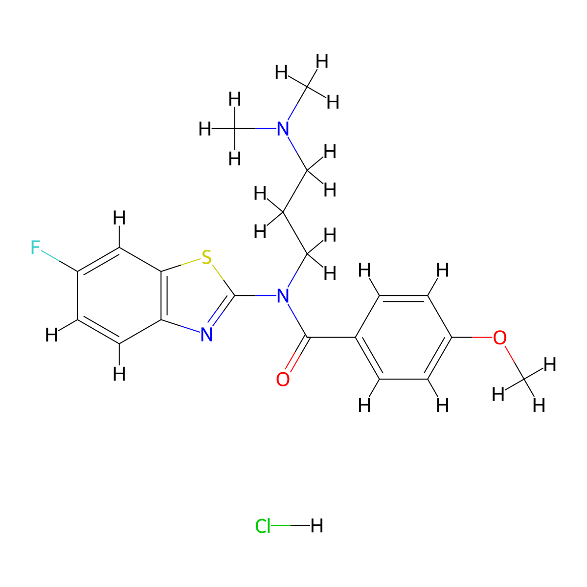 N-(3-(dimethylamino)propyl)-N-(6-fluorobenzo[d]thiazol-2-yl)-4-methoxybenzamide hydrochloride molecular structure, CAS 1216640-33-3