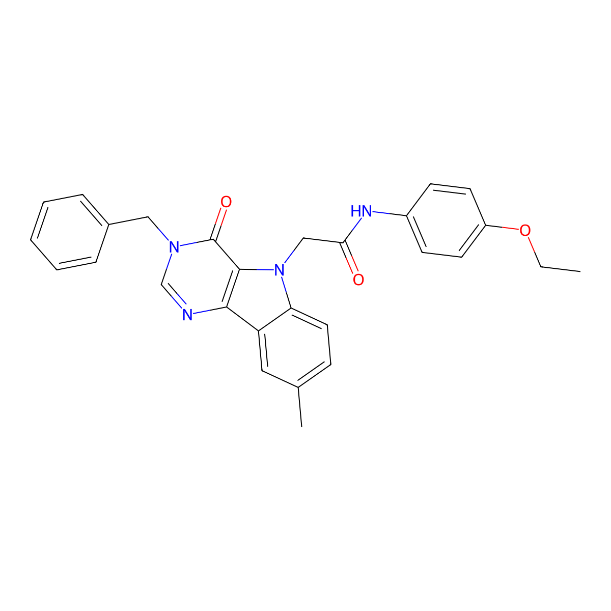 2-(3-benzyl-8-methyl-4-oxo-3H-pyrimido[5,4-b]indol-5(4H)-yl)-N-(4-ethoxyphenyl)acetamide molecular structure, CAS 1216641-80-3