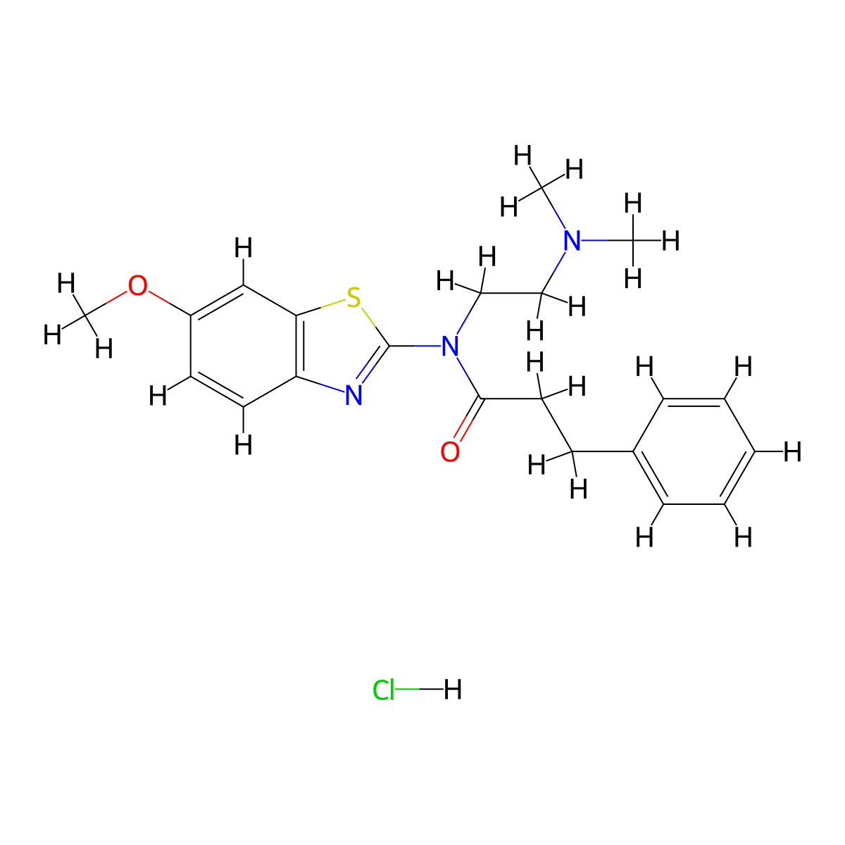 N-(2-(dimethylamino)ethyl)-N-(6-methoxybenzo[d]thiazol-2-yl)-3-phenylpropanamide hydrochloride molecular structure, CAS 1216642-57-7