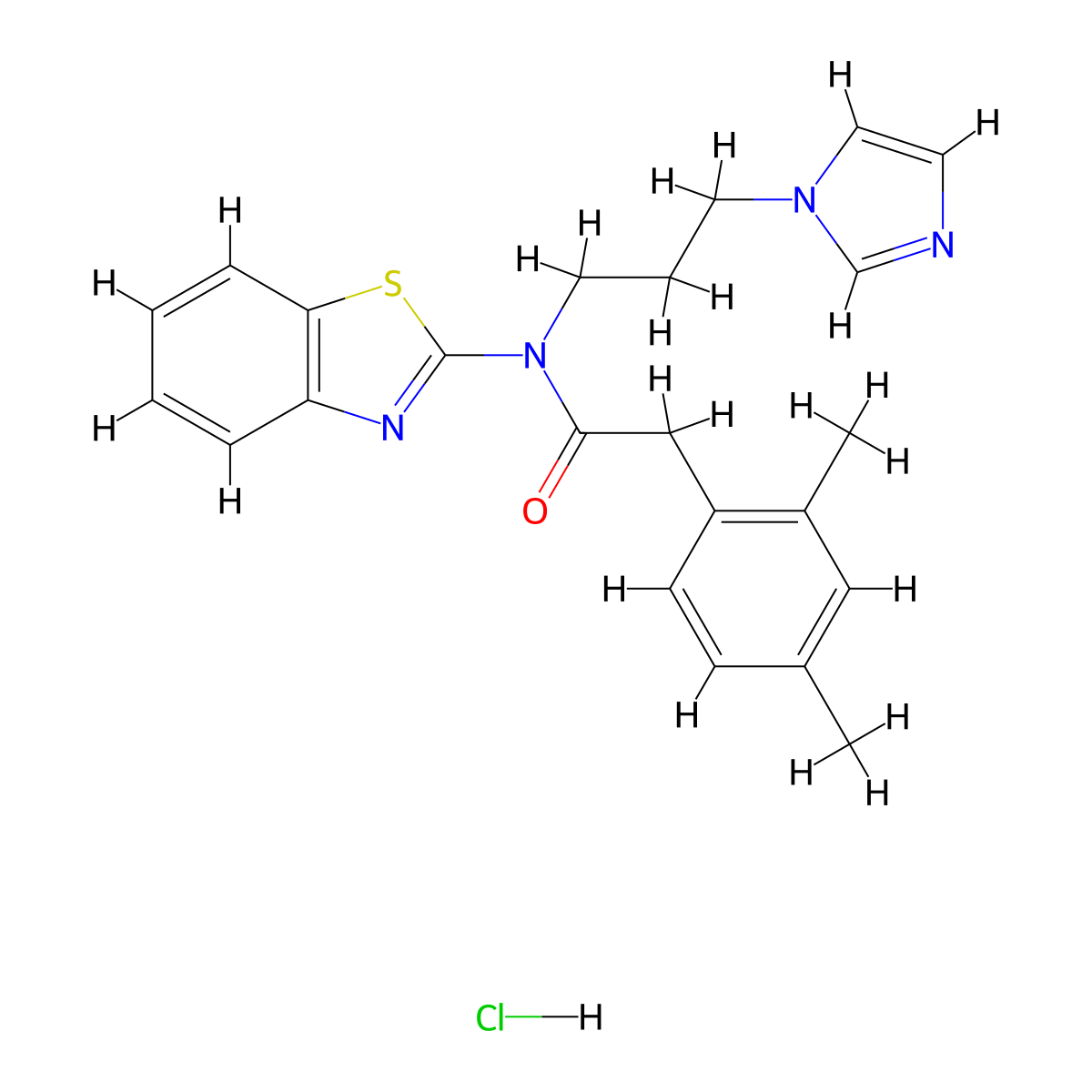 N-(3-(1H-imidazol-1-yl)propyl)-N-(benzo[d]thiazol-2-yl)-2-(2,4-dimethylphenyl)acetamide hydrochloride molecular structure, CAS 1216645-41-8