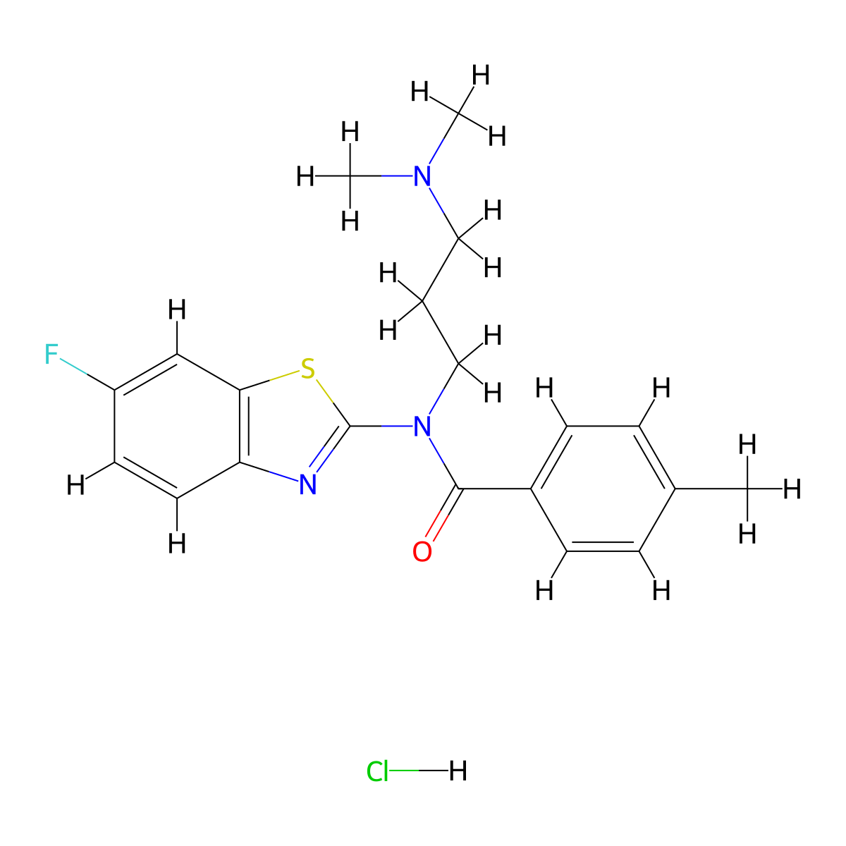 N-[3-(Dimethylamino)propyl]-N-(6-fluoro-1,3-benzothiazol-2-YL)-4-methylbenzamide hydrochloride molecular structure, CAS 1216645-88-3