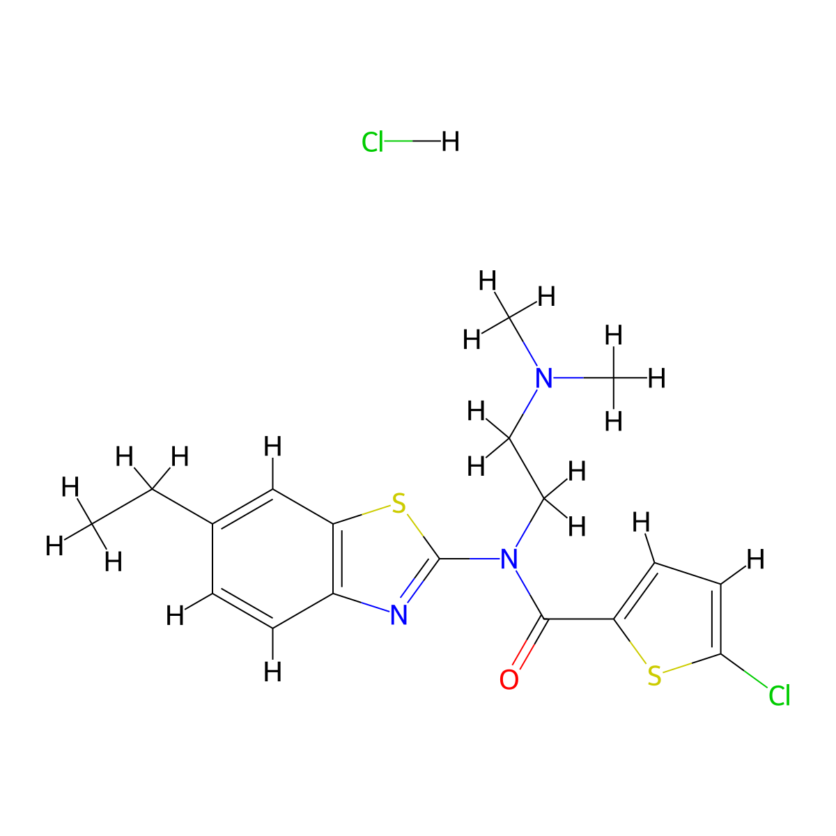 5-chloro-N-(2-(dimethylamino)ethyl)-N-(6-ethylbenzo[d]thiazol-2-yl)thiophene-2-carboxamide hydrochloride molecular structure, CAS 1216647-01-6