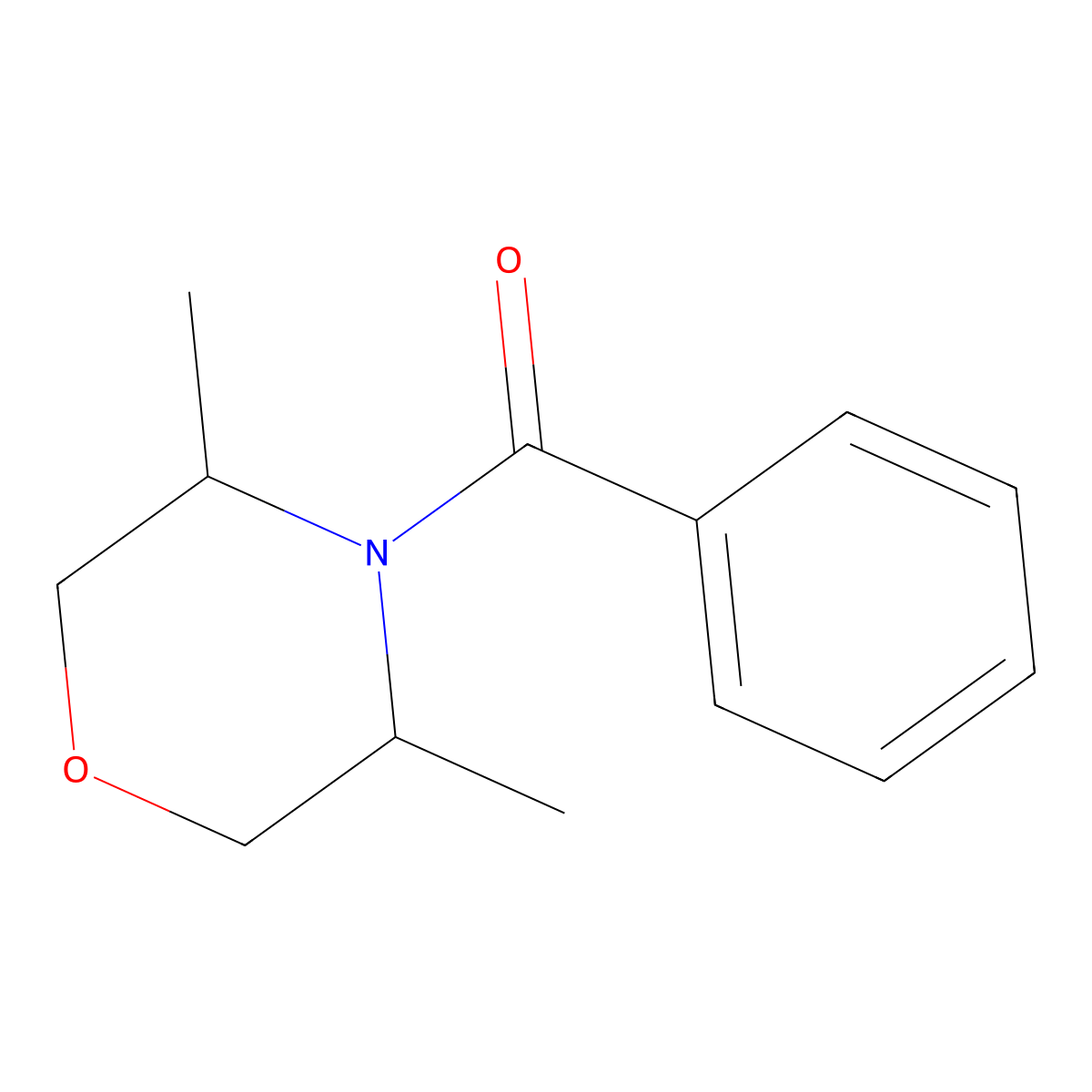(3,5-Dimethylmorpholino)(phenyl)methanone molecular structure, CAS 1216647-12-9